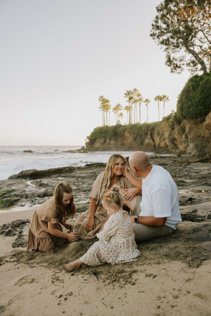 Family beach photoshoot in Laguna Beach California